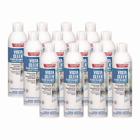 Chase Products Liquid Glass Cleaner, Clean Scent, Aerosol Can, 12 PK CHA 5155